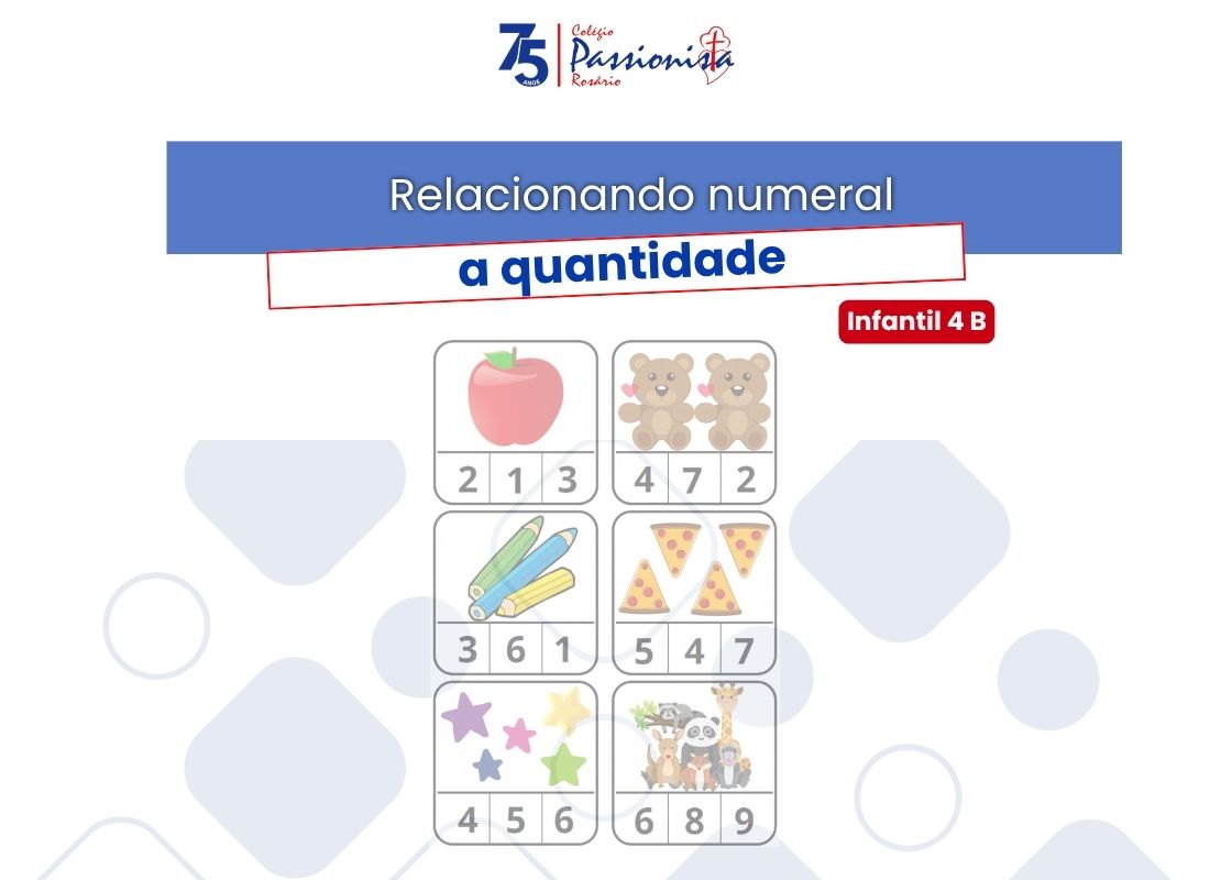 Relacionando numeral a quantidade - Infantil 4 B - Ros�rio Rede Passionista de Educa��o