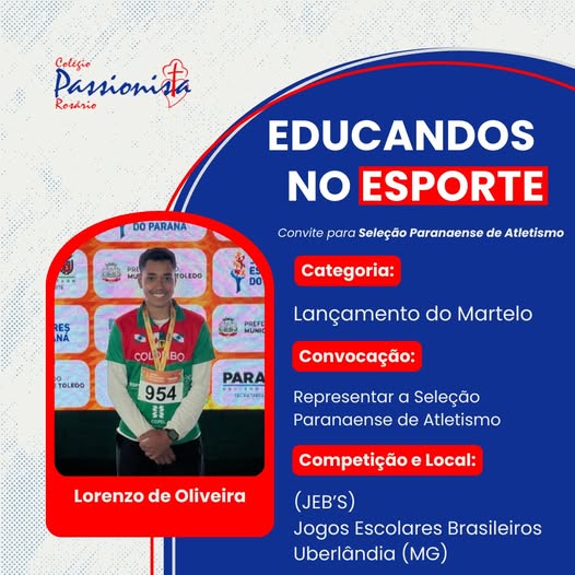 Parabns, Lorenzo! Parabns, PR FUTURO! - Rosrio Rede Passionista de Educao