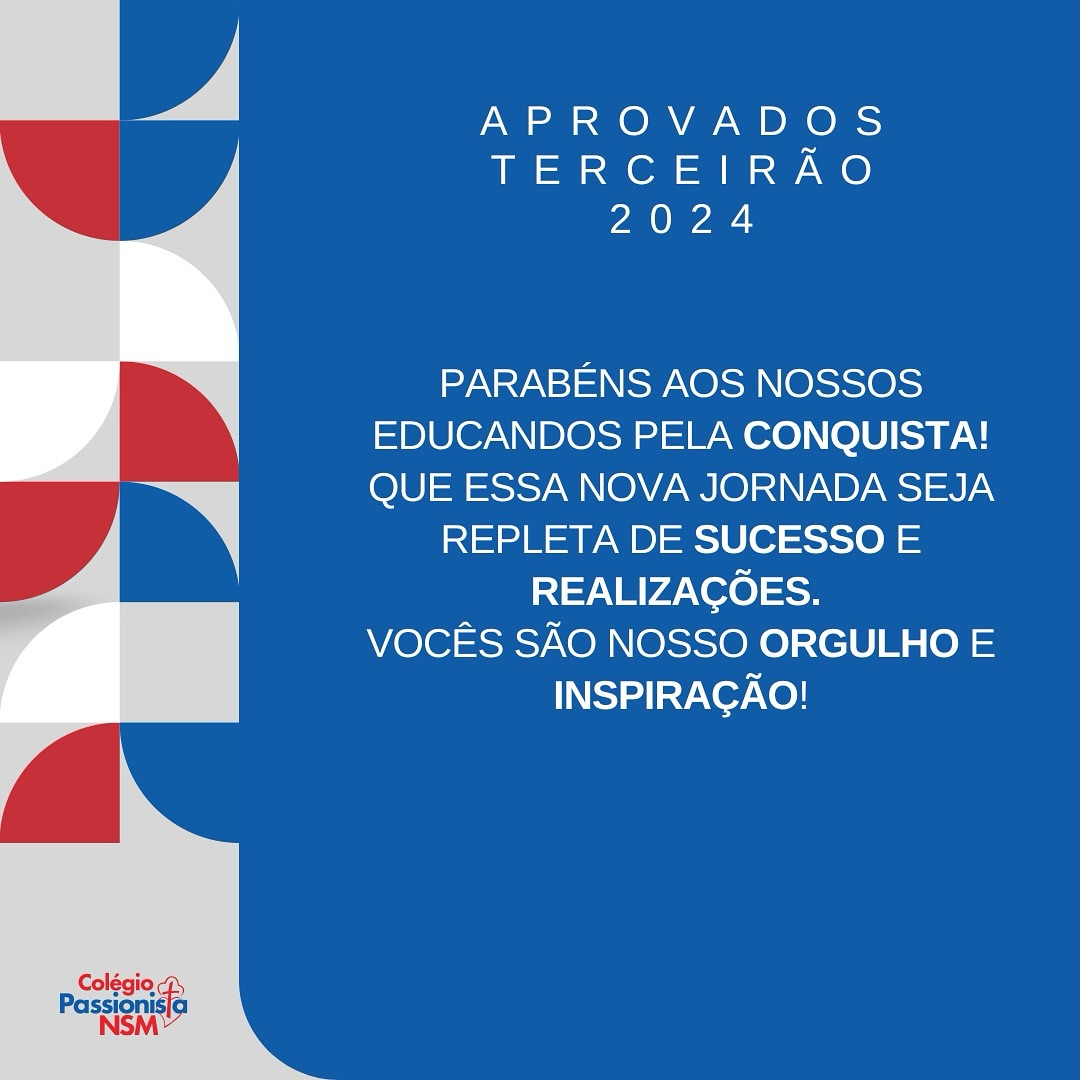 Aprovados Terceiro 2024 - Nossa Senhora Menina 