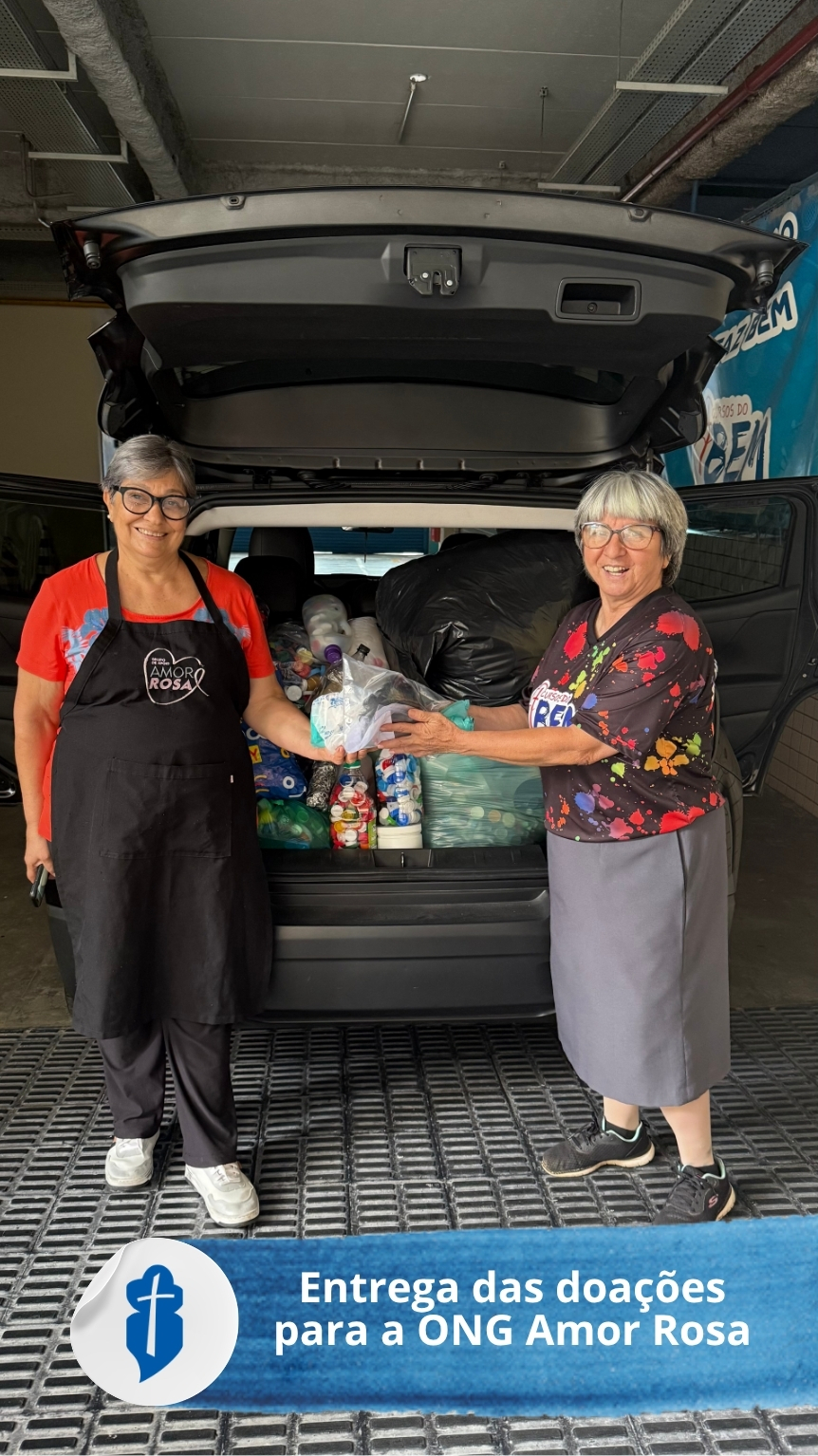 Entrega das doa��es - ONG Amor Rosa Rede Passionista de Educa��o