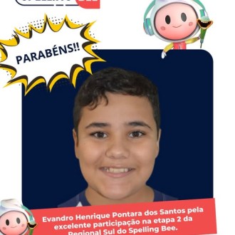 Parabéns! Nosso educando brilhou na etapa 2 da Regional Sul da Spelling Bee - São José - Rede Passionista de Educação Parabéns! Nosso educando brilhou na etapa 2 da Regional Sul da Spelling Bee - São José - Rede Passionista de Educação