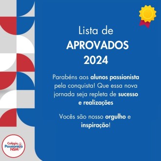 Lista de Aprovados 2024 - Nossa Senhora Menina - Rede Passionista de Educação Lista de Aprovados 2024 - Nossa Senhora Menina - Rede Passionista de Educação